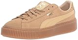 PUMA Women's Suede Platform Core Fashion Sneaker, Oatmeal-Whisper White, 9 M US
