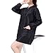 KAHOT Professional Salon Smock Stylist Jacket Cosmetology Uniform Hairdressing Cape Hairdresser Work Clothes Hair Beauty SPA Client Kimono Gown (M, Black)
