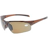 Eyekepper TR90 Unbreakable Sports Half-Rimless Bifocal Sunglasses Baseball Running Fishing Driving Golf Softball Hiking Brown Frame Brown Lens +1.75