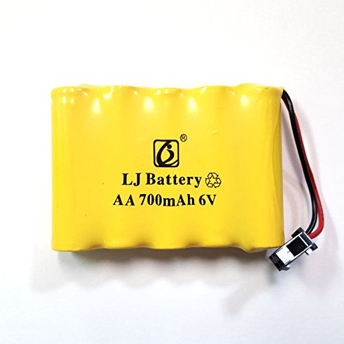 6V 700mAh Ni-cd Replacement Battery Part Compatible with Haktoys HAK123 5 Wheeled X-Terrain RC Stunt Car and HAK142 RC Motorcycle - Colors May Vary