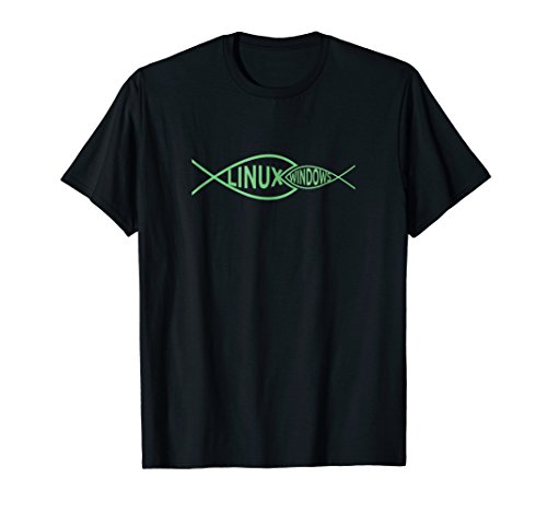 Linux Fish Windows Fish Funny Tech Humor T Shirt T-Shirt