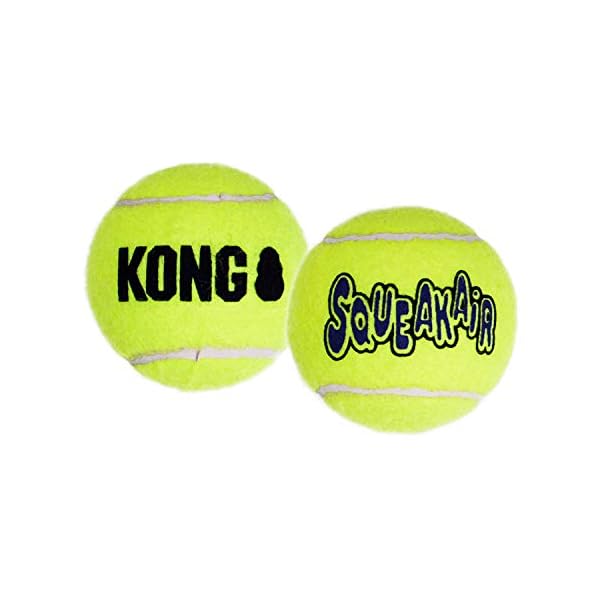 KONG - Toy Premium Squeak Tennis Balls, Gentle on Teeth - For Medium Dogs (6 Pack)