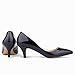 SAMSAY Women's Slender Kitten Mid Heels Pointed Toe Dress Pumps Office Bridal Wedding Party Court Shoes