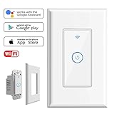 Smart Light Switch,Wi-Fi Switch In-wall Wireless Switch Compatible With Amazon Alexa,Remote Control Your Fixtures From Anywhere,Timing Function,Overload Protection,No Hub Required