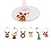 HENGSONG 6 pcs Christmas Champagne Wine Glass Marker Ring Bar Decoration Table (Gold)