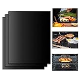 Positivelife BBQ Grill Mat Pack of 6, Non-stick Barbecue Grill Pad & Baking Oven Mat as Electric, Gas and Charcoal Grill Mat- Heavy Duty, Reusable, Easy to Clean - Extended warranty - 15.75 x 13 Inch