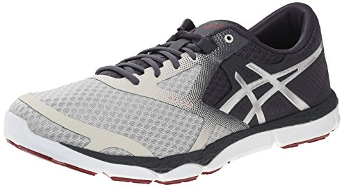asics 33-m mens shoes grey/silver/ruby