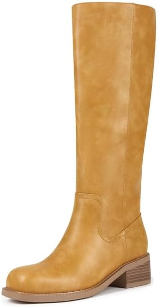 Amazon.com | Women's Wide Calf Campus Boots – Banana Yellow Knee