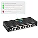 8 Port Gigabit Ethernet Network Switch YILONG 10/100/1000Mbps Network Switch Hub, Desktop Ethernet Splitter, Plastic Desktop High Performance Smart Adapter for Home and Small Business Users, Plug-and-