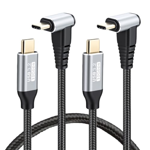 aceyoon 2 Pack Right Angle USB-C Cable 3.3ft 4K 60Hz 10Gbps USBC Charging Cables Durable Nylon Braided 100W Type C Fast Charging Cord for iPhone 17/16/15 Pro Max, MacBook Pro, Steam Deck, VR Link at Amazon