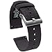 BARTON WATCH BANDS Quick Release Canvas Watch Band Straps, Smoke Grey, 18mm