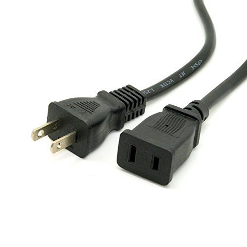 Toptekits 2-Pack USA Outlet Saver Power Extension Cord Cable 125V 15A 2-Prong 2 Outlets for NEMA 5-15P to NEMA 5-15R (1.6ft/50cm) - Thumbnail 2