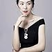 Cute Snowman Pendant Long Necklace for Women Pearl Jewelry Santa Claus