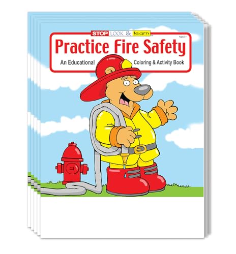 ZOCO – Fire Safety Coloring & Activity Books for Kids (25 Bulk Pack, Without Crayons) – Fire Prevention Week, National Night Out Educational Materials & Preschool Party Supplies