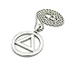 NYFASHION101 Hip Hop Rapper's Triangle Ring Pendant 3mm Rope Chain Necklace, Silver-Tone, 24