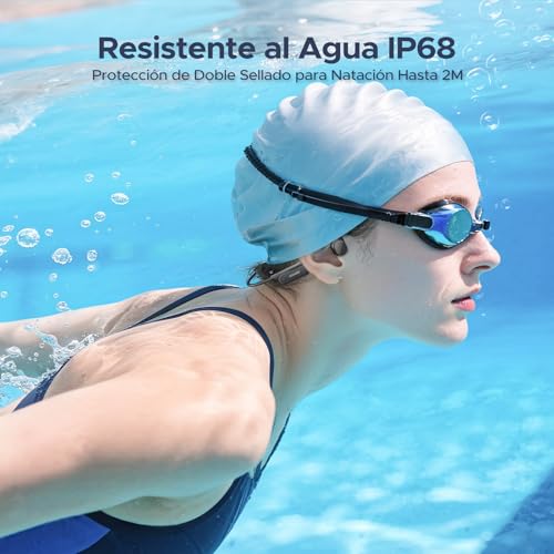 DOOGEEEco Auriculares Conduccion Osea IP68 Impermeable Auriculares Natacion,10H Auriculares para Correr BT5.4 de 32GB con Reproductor MP3 y Doble Modo para Ciclismo, Natación Subacuática y Fitness