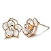 AllenCOCO 18K Gold Plated Black Rose Flower Stud Earrings for Women