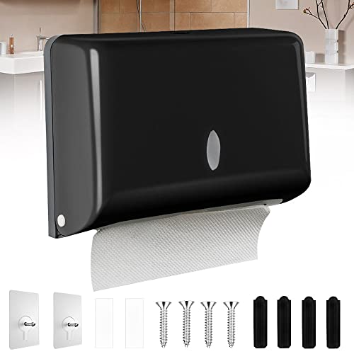 THATSRAD Hand Paper Dispenser Holds 200 Towels/225 mm x 75 mm Paper Dispenser Wall Towel Antibacterial Toilet Paper Dispensers, Bathroom Towel Dispenser (27 x 20.5 x 10 cm)