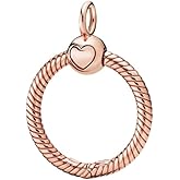 Bolenvi Moments O Charm Carrier Pendant, for Mother's Day, 925 Sterling Silver Charm Carrier for Beads & Necklaces