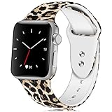 KOLEK Floral Bands Compatible with iWatch 38mm/40mm, Silicone Fadeless Pattern Printed Replacement Bands for iWatch Series 4/3/2/1, or Women/Men, M/L