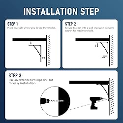 Heavy Duty Shelf Brackets, 2 Pack Fireplace Mantel