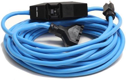Century Wire D18030100 PowerTech 100 ft. 20 Amp 12/3 AWG GFCI Triple Tap Extension Cord and Adapter (Blue)