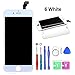 HTECHY Compatible with iPhone 6 Screen Replacement White- Compatible for iPhone 6 Digitizer LCD Touch Screen Display Assembly with Complete Repair Tools Kit Including Screen Protector(4.7 Inch)