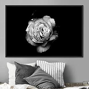 signwin Framed Canvas Wall Art White Flower Portrait...