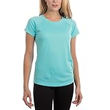 Vapor Apparel Women's UPF 50+ Sun Protection Performance Short Sleeve T-Shirt Large Water Blue