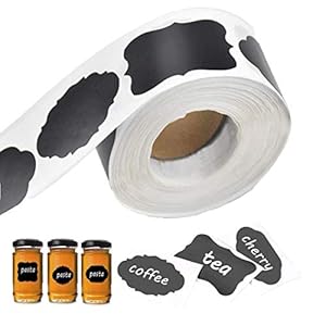 500 stuks krijtbord etiketten, herbruikbare zelfklevende krijtbord lege stickers, waterdichte schoolbord voedsel label…