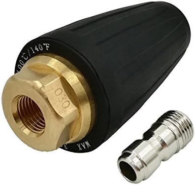 Challco SN-002P-3 Cleaning Pressure Washer Turbo Spray Nozzle,Rotating Nozzle Tips for Cold Water Pressure Washer,Orifice Size 030 (3.0GPM),1/4" Quick Connect (3600PSI)
