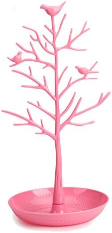 Angl Lee Jewelry Display Tower,Bracelet Holder Jewelry Rack Necklace Rack for Home Use ABS Material Tree (pink)
