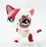 Littlest Pet Shop LPS #2291 Pink White Sparkle Glitter Short Hair Cat Blue Eyes /ITEM#G839GJ UY-W8EHF3101928