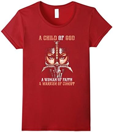 Womens Child of God Warrior of Christ Woman of Faith TShirt Medium Cranberry