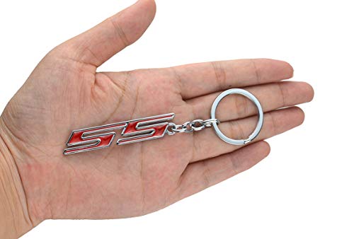 Aimoll 1pc Chrome Finish Super Sport SS Key Chain Fob Ring Keychain for Chevrolet Chevy (Chrome Red) - //coolthings.us