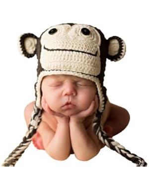 Melondipity Banana Monkey Baby and Toddler Boy Hat (0-6 months)
