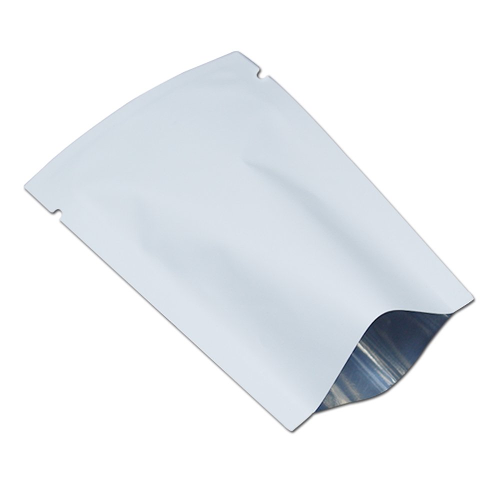 Photo 1 of 200 Pieces 3.94x5.91 inch White Mylar Bags for Sample Shampoo Toiletries Travel Packets Food Storage Bags Matte Foil Flat Heat Vacuum Seal Aluminum Pouch for Candy Coffee Packing