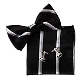 EBC1A04 Multicolored Best Gift Silk Pre-tied Bowtie Cufflink Hanky Set By Epoint