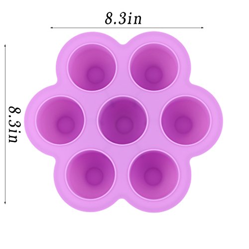 EH-LIFE Silicone Baby Food Freezer Tray with Clip-on Lid - Perfect Storage Container for Homemade Baby Food, Vegetable & Fruit Purees and Breast Milk - BPA Free & FDA Approved (Purple)