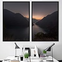 2 Piece Framed Canvas Wall Art Sunset Canvas Prints Home Artwork Decoration for Living Room,Bedroom - 16