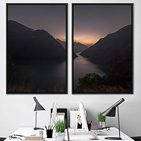 signwin 2 Piece Framed Canvas Wall Art Sunset...