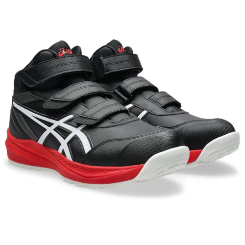 [アシックス] ワーキング 安全靴 作業靴 ウィンジョブ CP310 HS ブラック/ホワイト 25.0cm 3E JSAA規格A種認定 A種先芯 ハイカット 人工皮革 ベルト