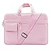 MOSISO Laptop Shoulder Bag Compatible with MacBook Pro 16 inch 2023-2019 M3 A2991 M2 A2780 M1 A2485 A2141/Pro 15 A1398,15-15.6 inch Notebook,Polyester Flapover Briefcase Sleeve Case, Pink