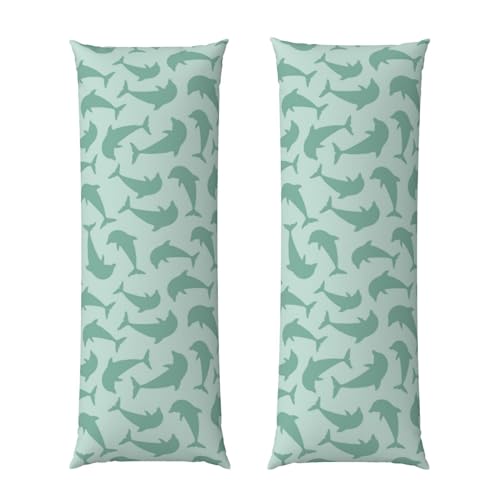VOSERY Body Pillow Cover Cute Dolphin Body Pillow Cover
