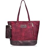 ZMSnow Designer PU Leather Tote Handbag Mix Color Shoulder Bag for Women Girl Work