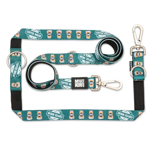 Max & Molly Multifunctional Dog Lead 2 m with 2 Carabiners, Coffee Break/S Shoulder Lead, Padded, Safe and Flexible, Comfort for Your Faithful Companion
