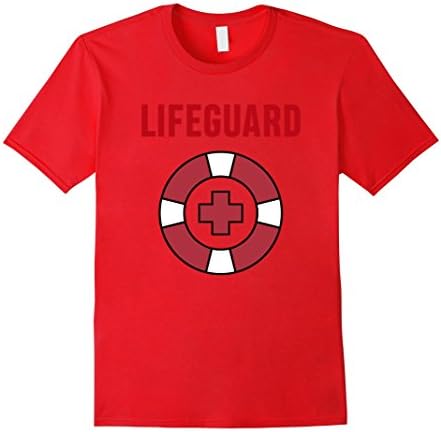 Mens Lifeguard Lifesaver T-shirt Cool Rescue Tee 2XL Red