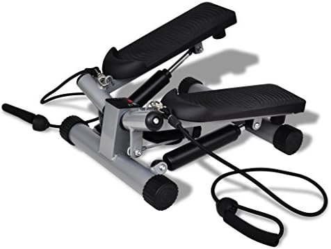 Adjustable Resistance Sturdy Steps min Scan Count Time Calories Chest Back Shoulders Aerobic Fitness Exercise Training Workout Computer Cardio Adjustable Gym Stair Swing Twist Stepper Machine and Rope