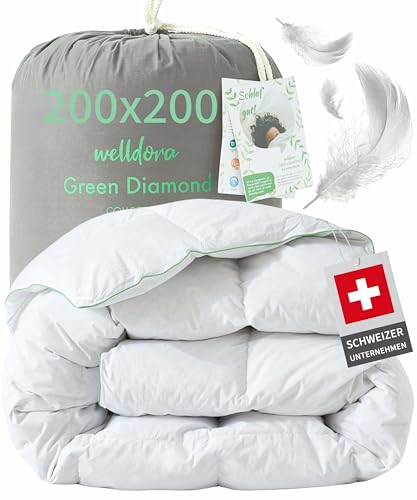 Welldora Komfort Bettdecke 200x200 Ganzjahres | Federn & Daunen extraweich