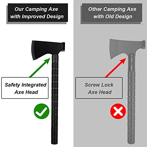 iunio Camping Axe, Hatchet with Sheath, MultiTool, Camp Ax, Survival